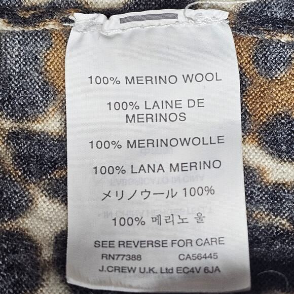 J. Crew 100% Merino Wool Crewneck Pullover Sweater Leopard Print Women's Small - Picture 6 of 10